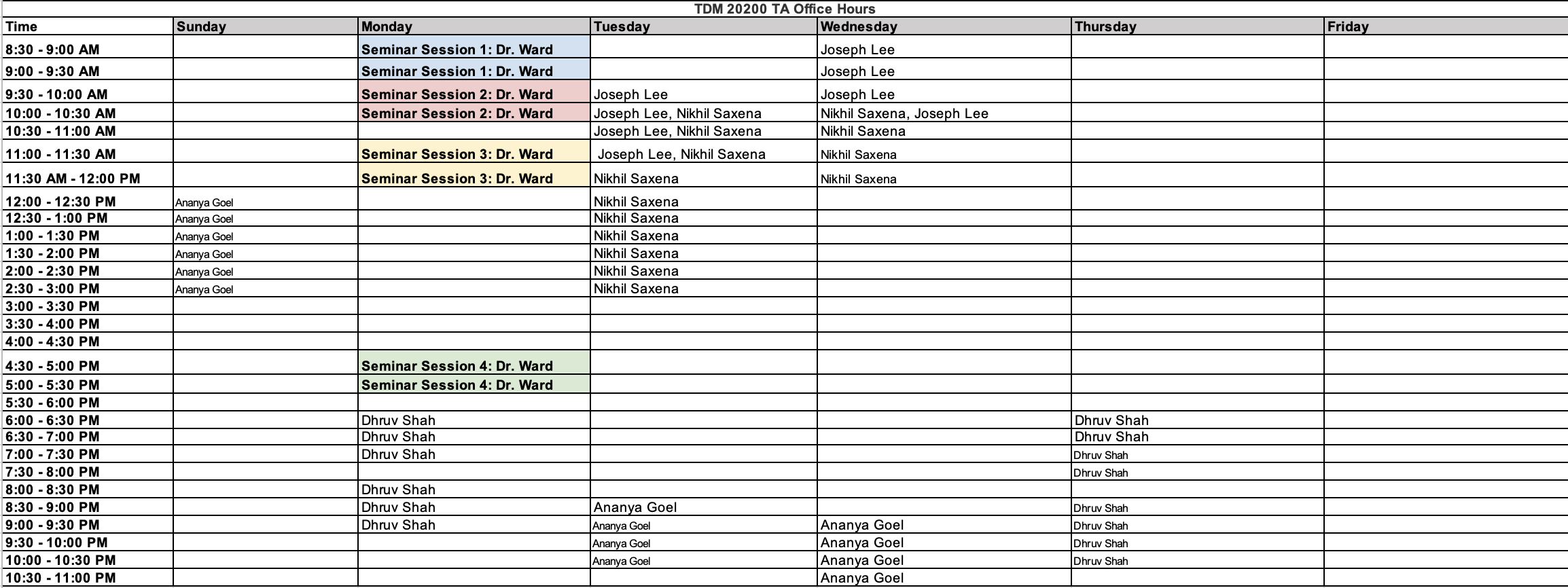 TDM 202 Office Hours